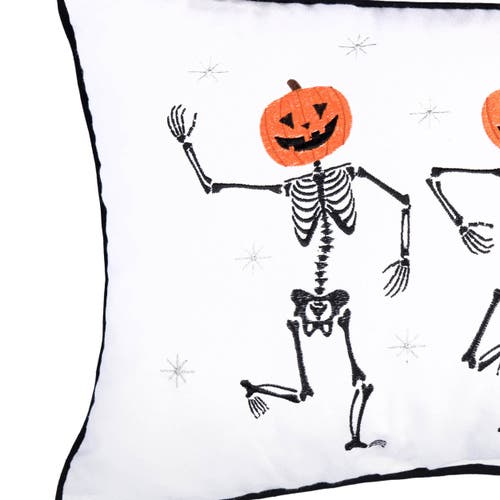 C & F Home C&f Home Pumpkin Skeletion Trio Throw Pillow, 14" X 22" In White