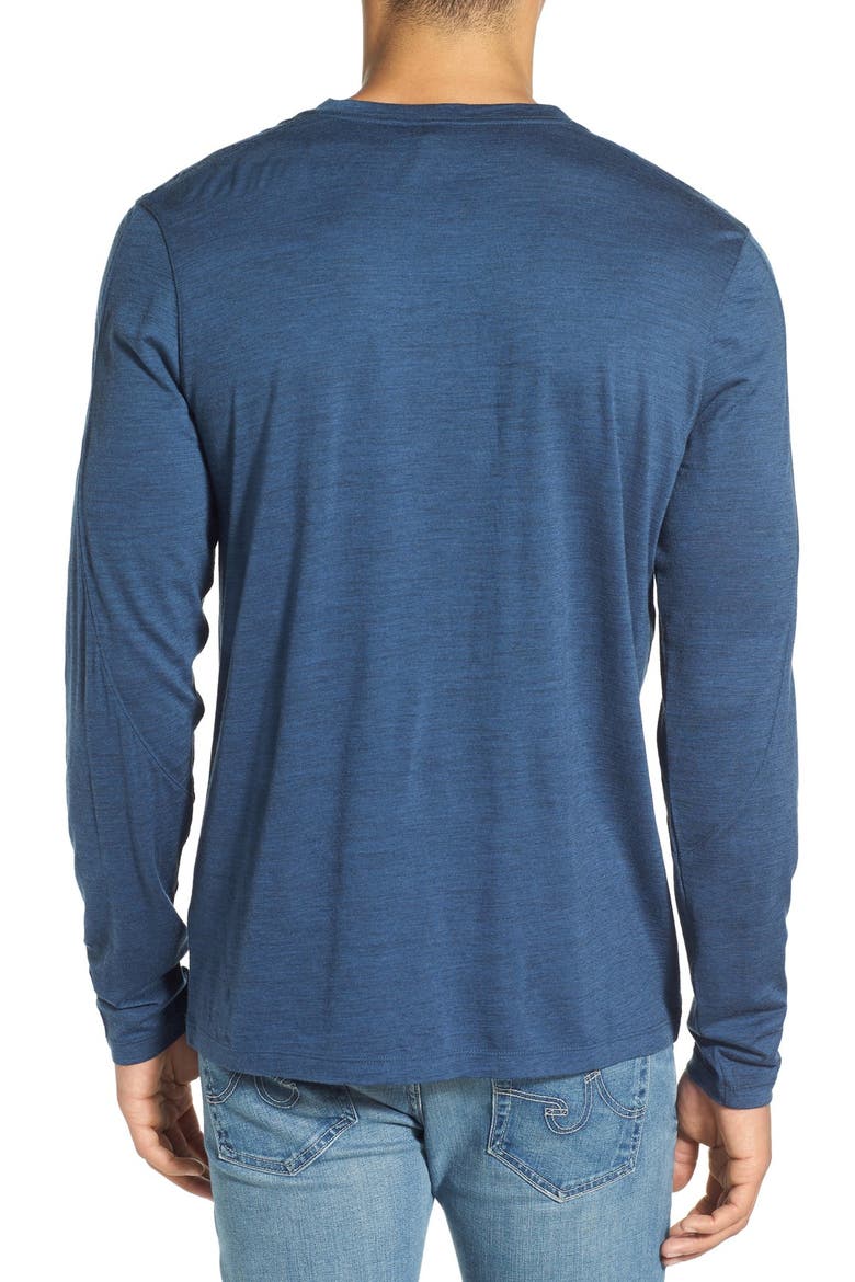 'OD' Merino Wool Long Sleeve Crewneck T-Shirt, Alternate, color, BALTIC HEATHER