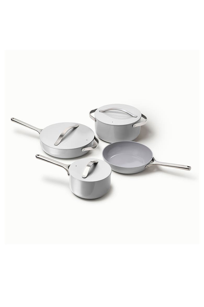 Non-Toxic Ceramic Non-Stick 7-Piece Cookware Set with Lid Storage, Alternate, color, GRAY