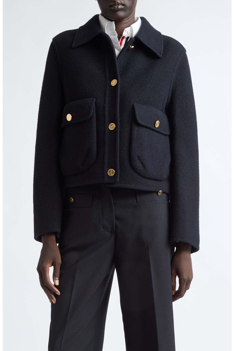 Wool Bell Sleeve Jacket, Main, color, NAVY