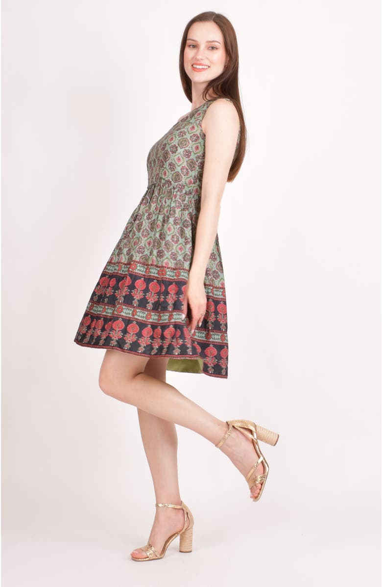 RAAS Hazel Boho One Shoulder Mini Dress, Alternate, color, Green