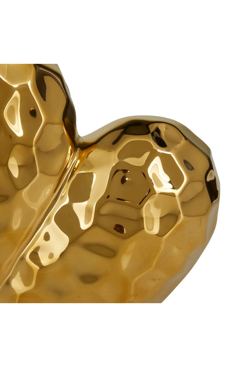 VIVIAN LUNE HOME Goldtone Porcelain Heart Sculpture, Alternate, color, Gold