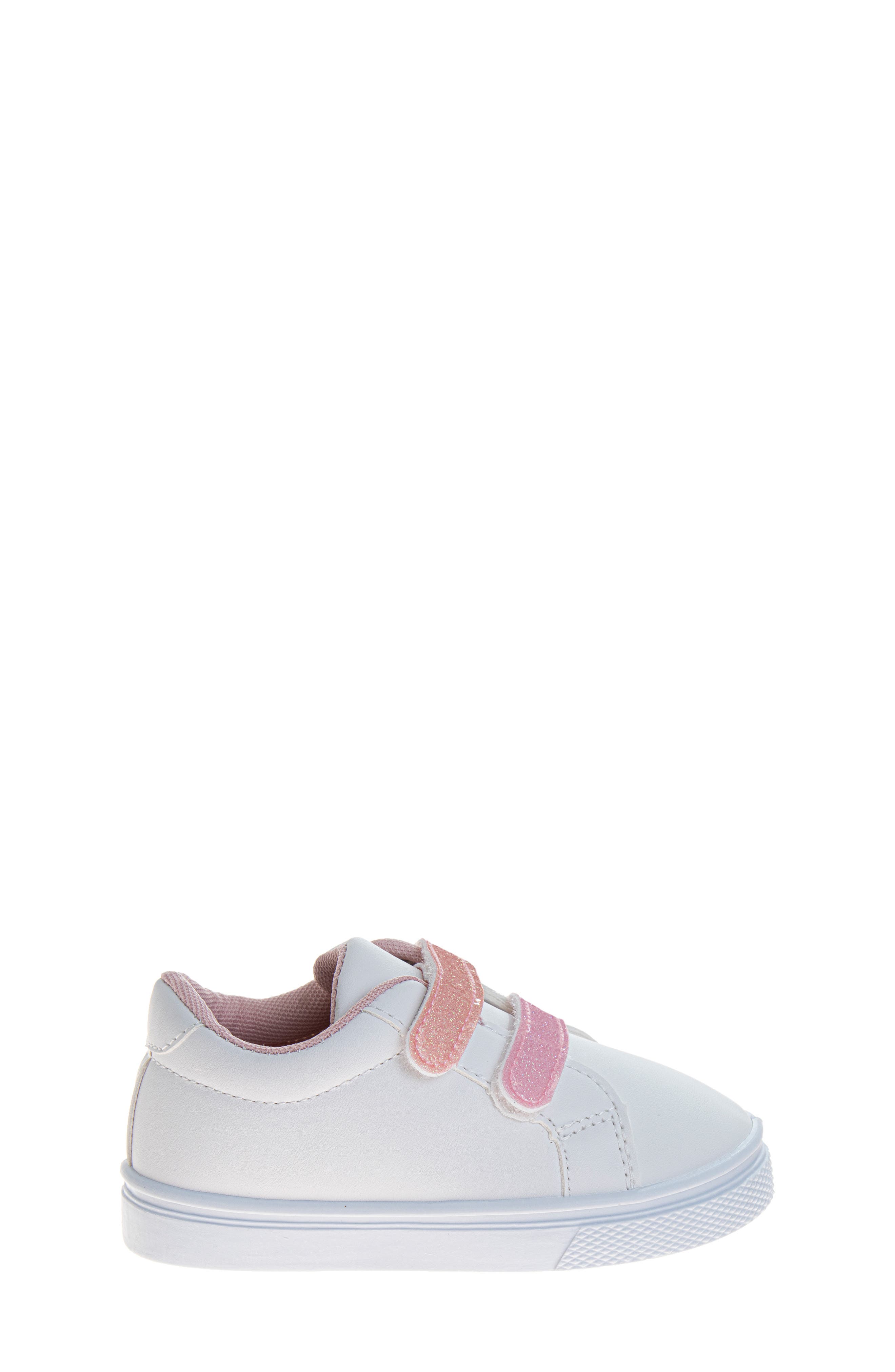 Kids' Glitter Sneaker, Alternate, color, WHITE PINK