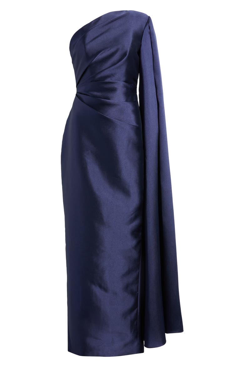 Veya One-Shoulder Gown, Alternate, color, NAVY