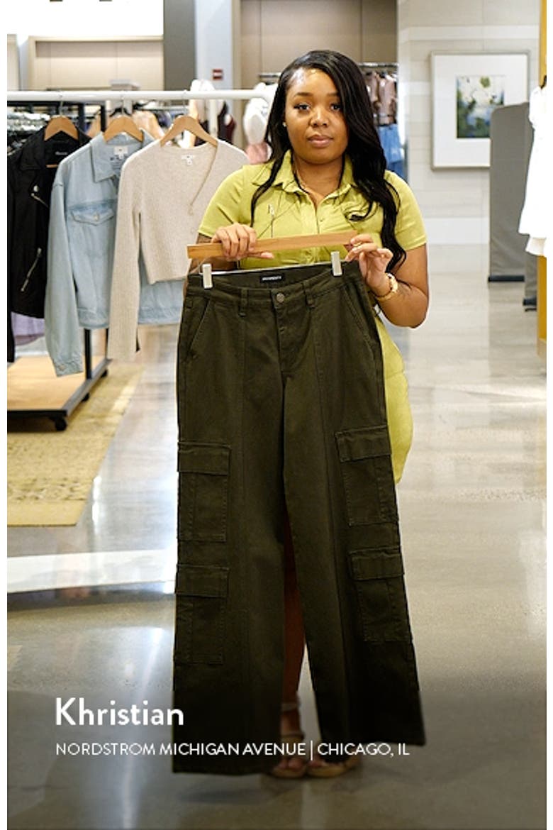 High Waist Wide Leg Cargo Jeans video