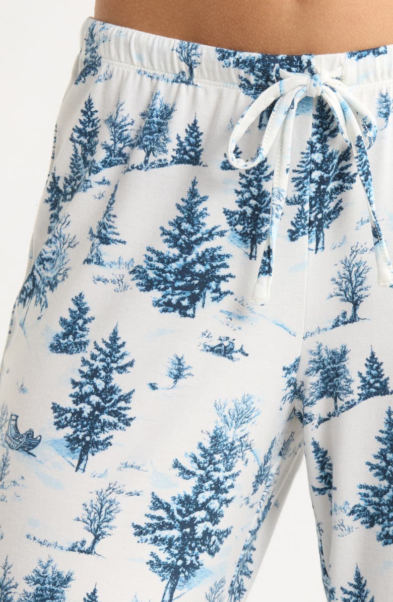 Nordstrom Moonlight Eco Knit Pajamas, Alternate, color, Ivory- Blue Spruce Toile