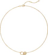 Tory Burch Icon Pavé Interlocking Pendant Necklace