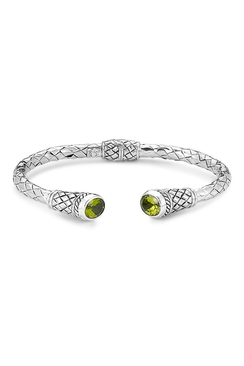 Oval Bangle Bracelet, Main, color, GREEN