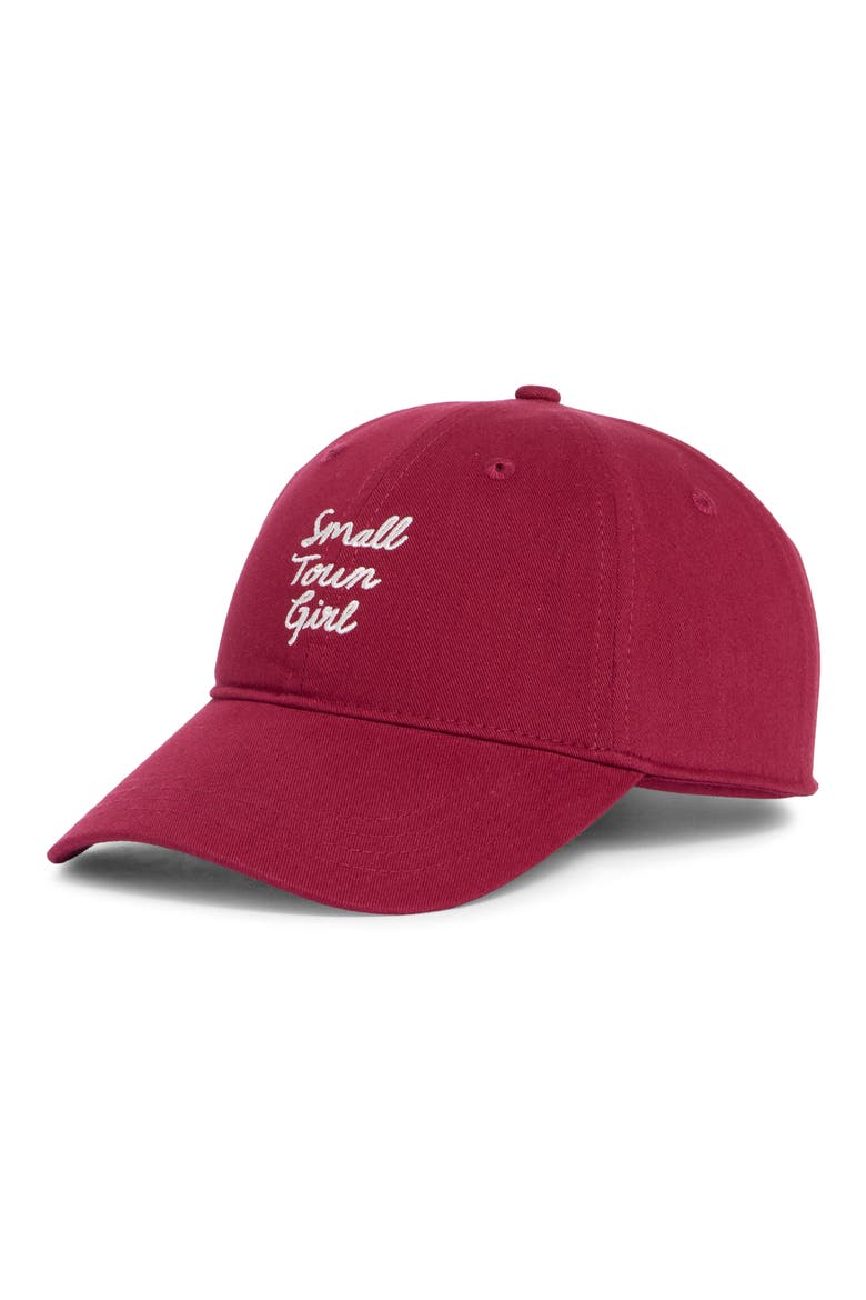 Small Town Girl Baseball Cap, Main, color, BURGUNDY