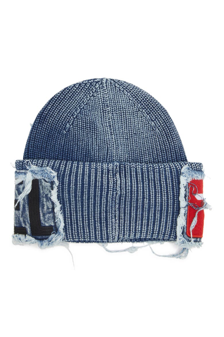 K-Frok Fray Cuff Beanie, Alternate, color, PEACOAT BLUE