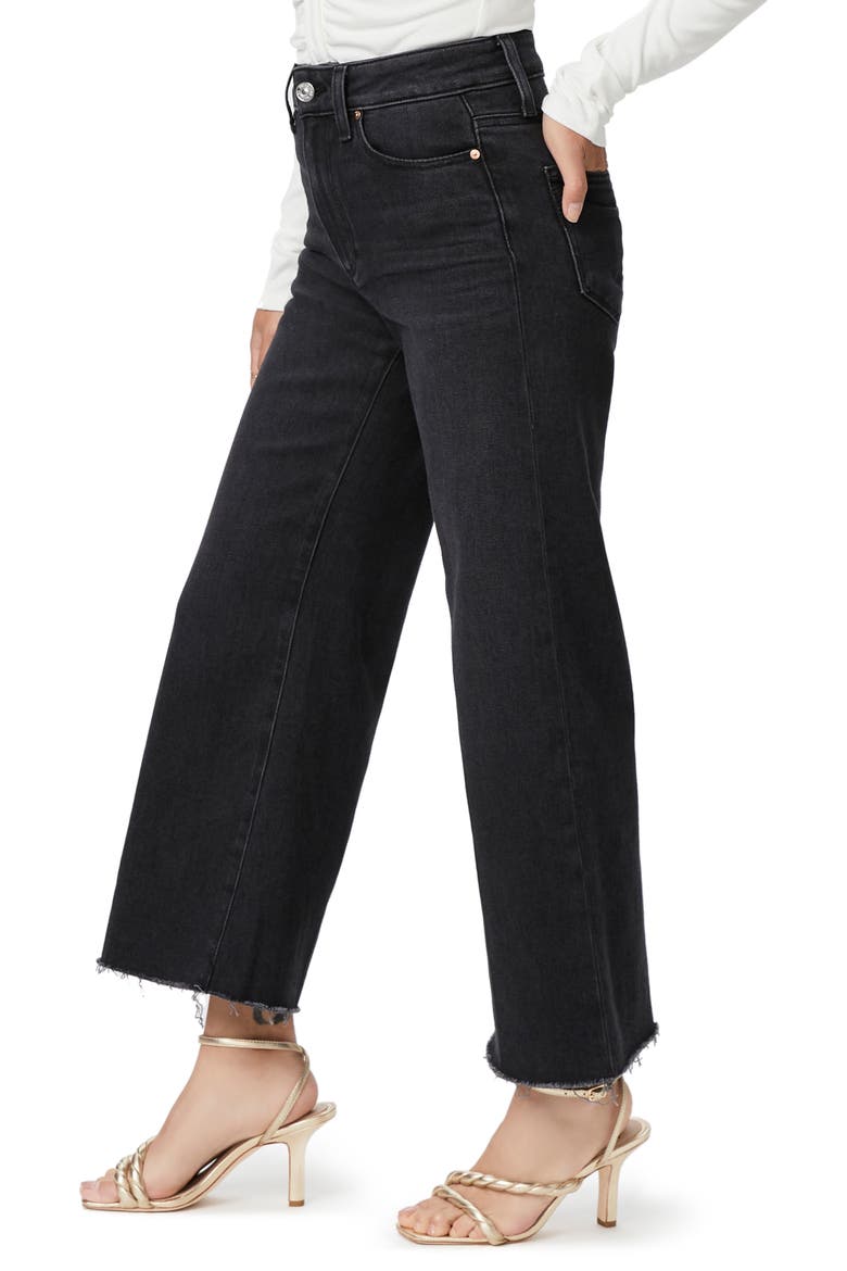 Anessa High Waist Crop Wide Leg Jeans, Alternate, color, BLACK LOTUS