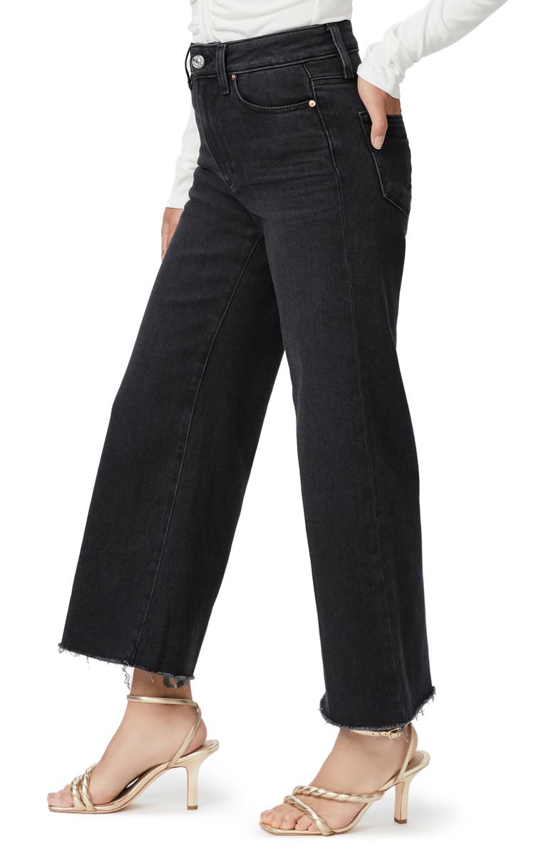 PAIGE Anessa High Waist Crop Wide Leg Jeans, Alternate, color, Black Lotus