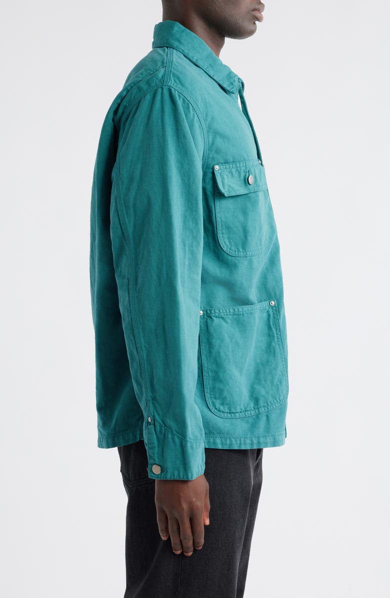 Carhartt Work In Progress Walter Cotton & Linen Canvas Chore Coat, Alternate, color, Saguaro (Garment Dyed)
