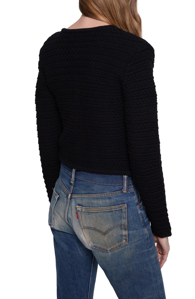 Rebecca Minkoff Isla Braided Crop Cotton Blend Cardigan, Alternate, color, 