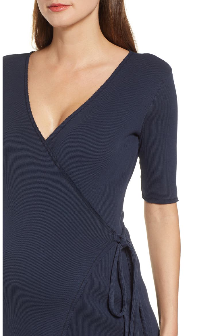 Naomi Wrap Dress, Alternate, color, NAVY