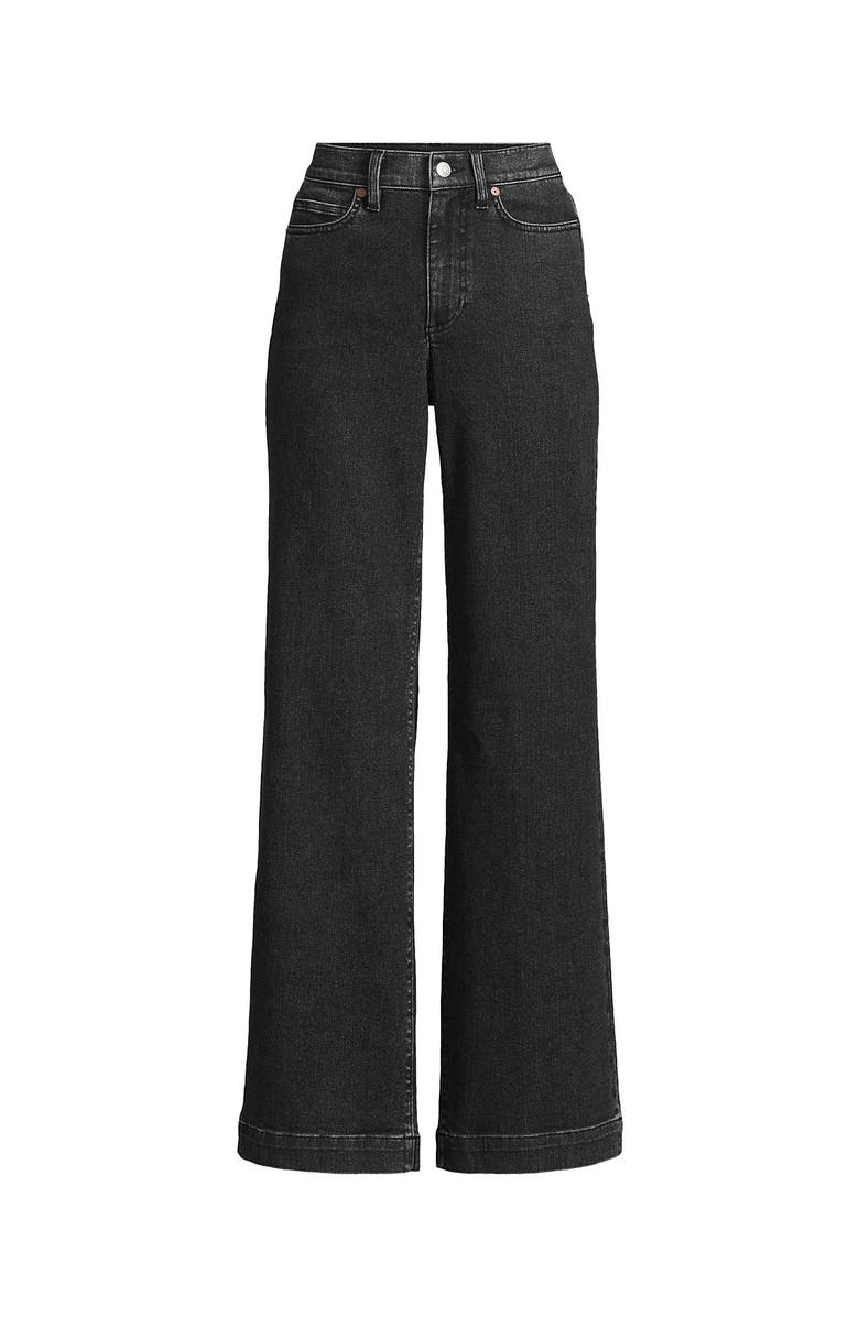 Lands' End High Rise Wide Leg Denim Jeans, Alternate, color, Black Stone Wash