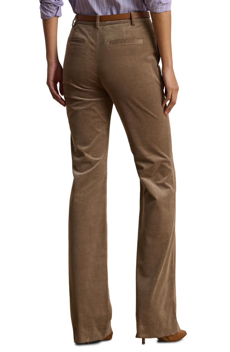 Lauren Ralph Lauren High Waist Flare Corduroy Pants, Alternate, color, Taupe Brown