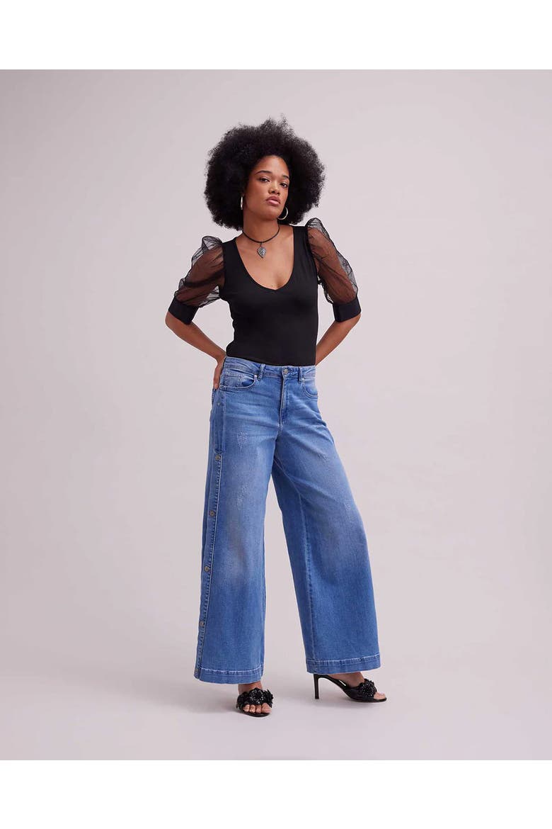 Aerial V-Neck Top, Main, color, Black