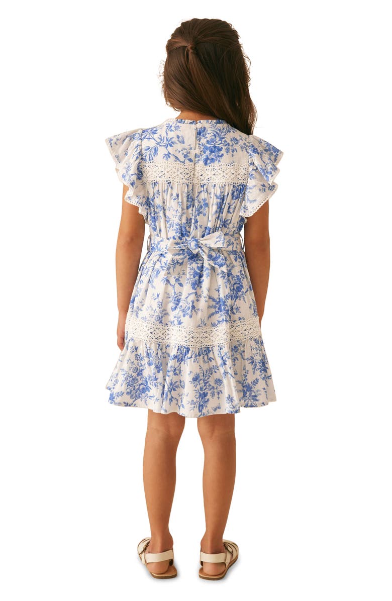 Laura Ashley Kids' Wild Meadow Floral Flutter Sleeve Cotton Dress, Alternate, color, 