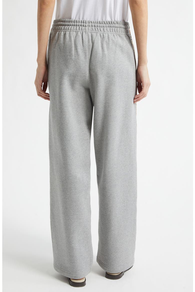 Jodie Check Tape French Terry Sweatpants, Alternate, color, PALE GREY MELANGE