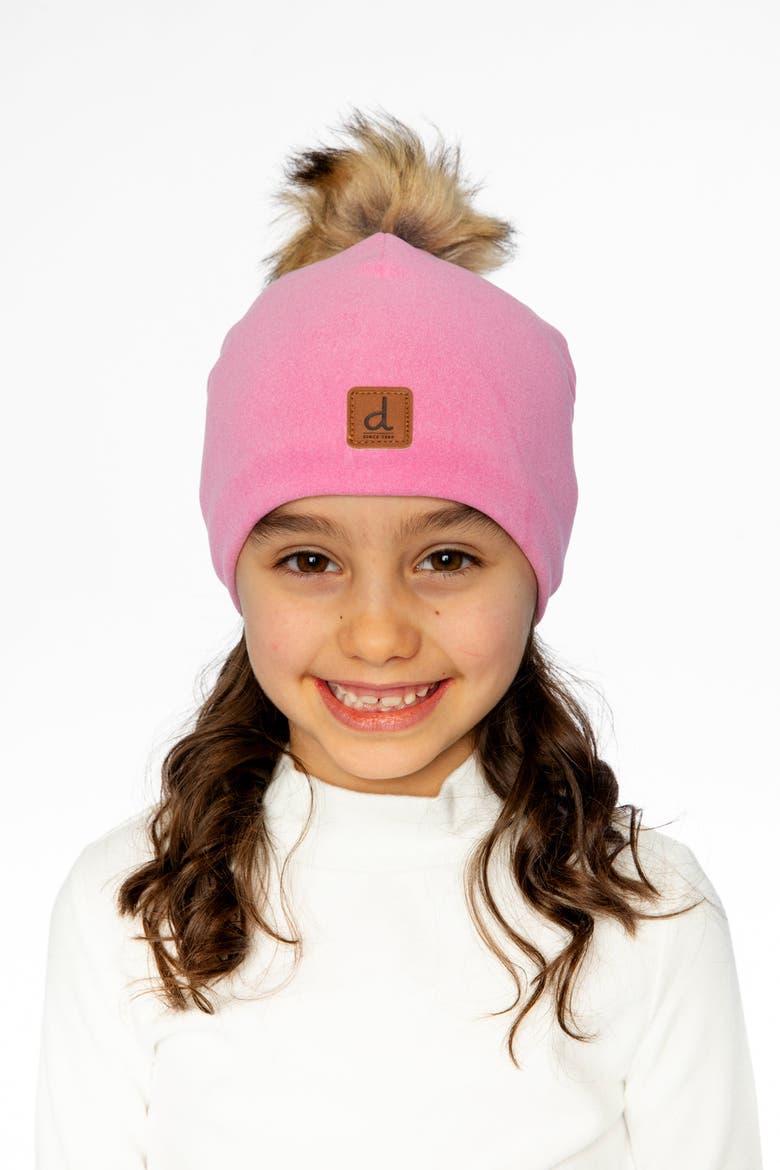Jersey Pompom Logo Patch Hat, Alternate, color, Pink