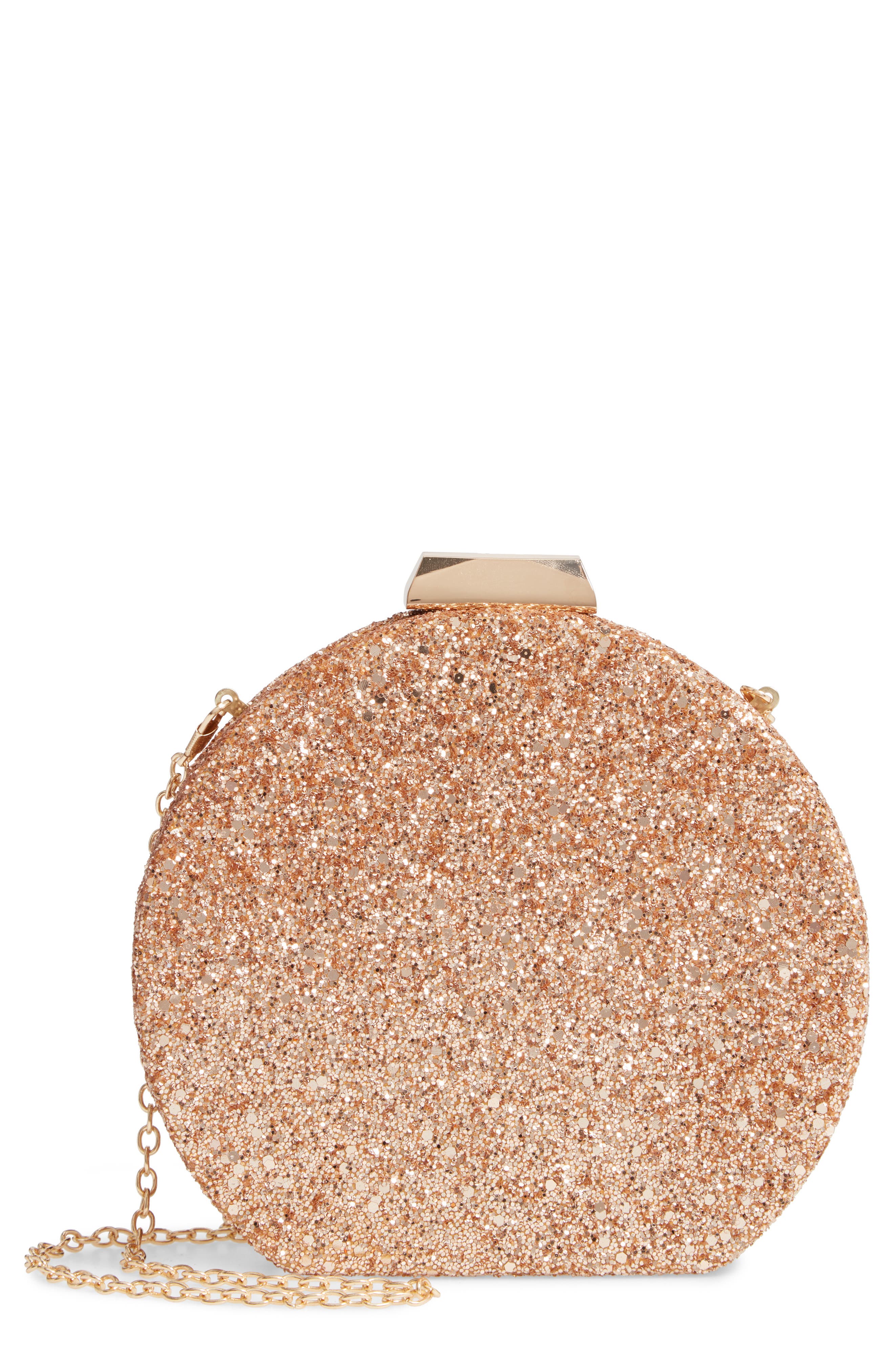 NATASHA Tasha Glitter Clutch, Main, color, 