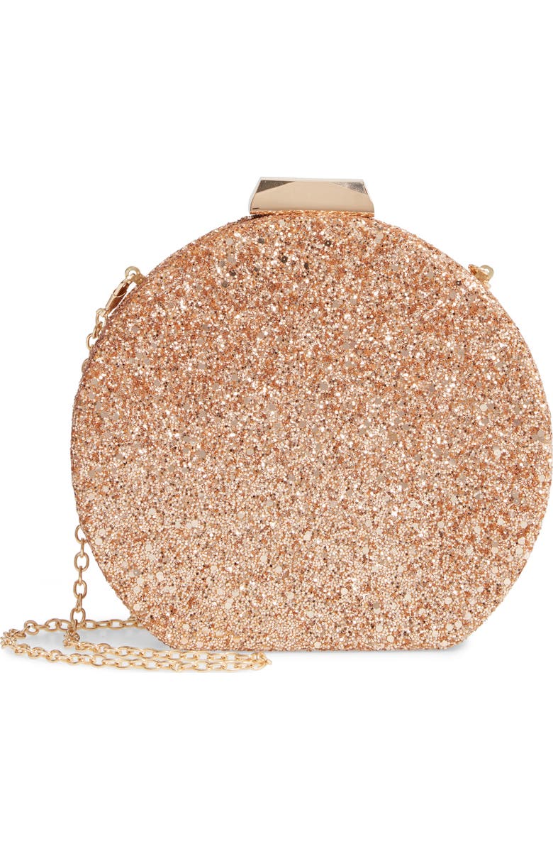NATASHA Tasha Glitter Clutch, Main, color,