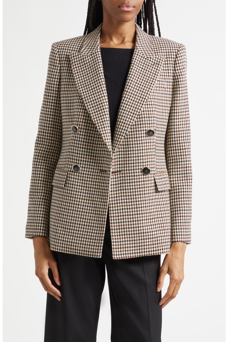 Solene Houndstooth Check Wool Blend Jacket, Main, color, NEUTRAL CHECK