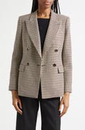 Reiss Solene Houndstooth Check Wool Blend Jacket