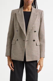 Reiss Solene Houndstooth Check Wool Blend Jacket