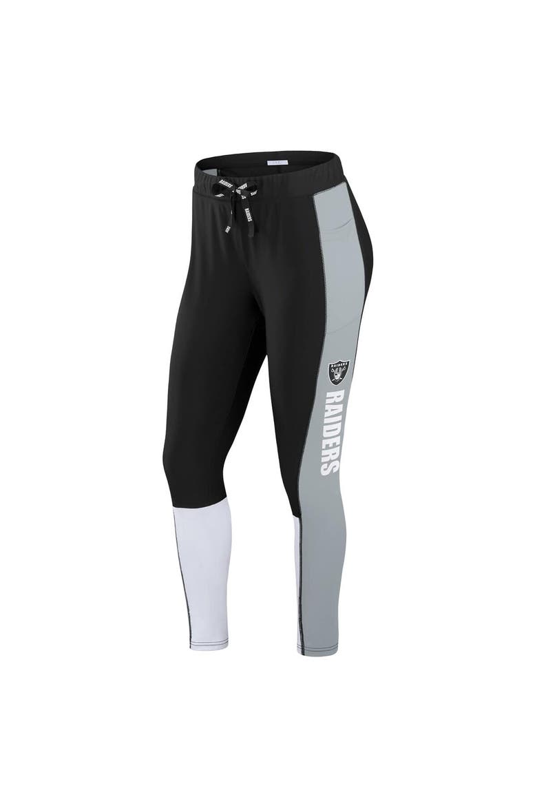 Women's WEAR by Erin Andrews Black/Gray Las Vegas Raiders Color-Block Leggings, Alternate, color, Black