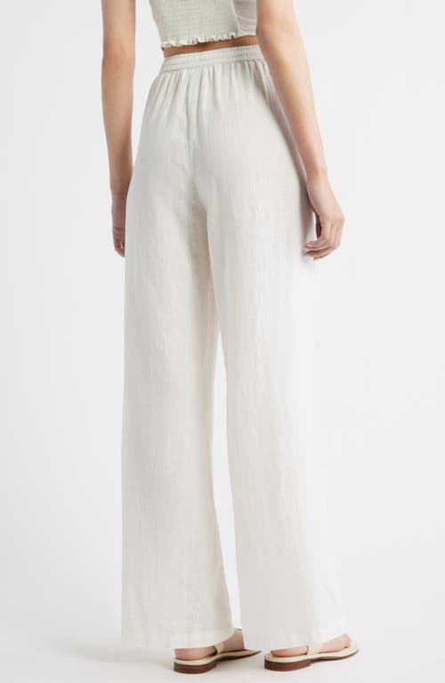 Treasure & Bond Linen Blend Pull-on Pants In White