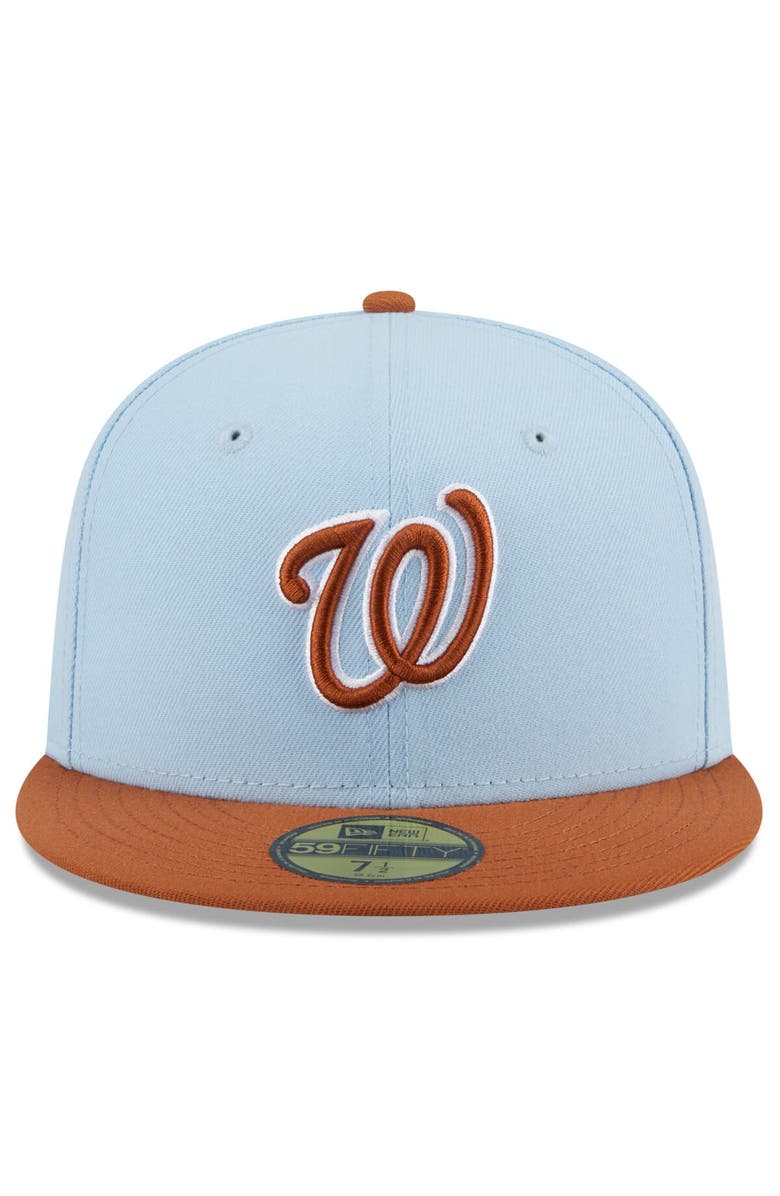 New Era Men's New Era Light Blue/Brown Washington Nationals Spring Color Basic Two-Tone 59FIFTY Fitted Hat, Alternate, color, 