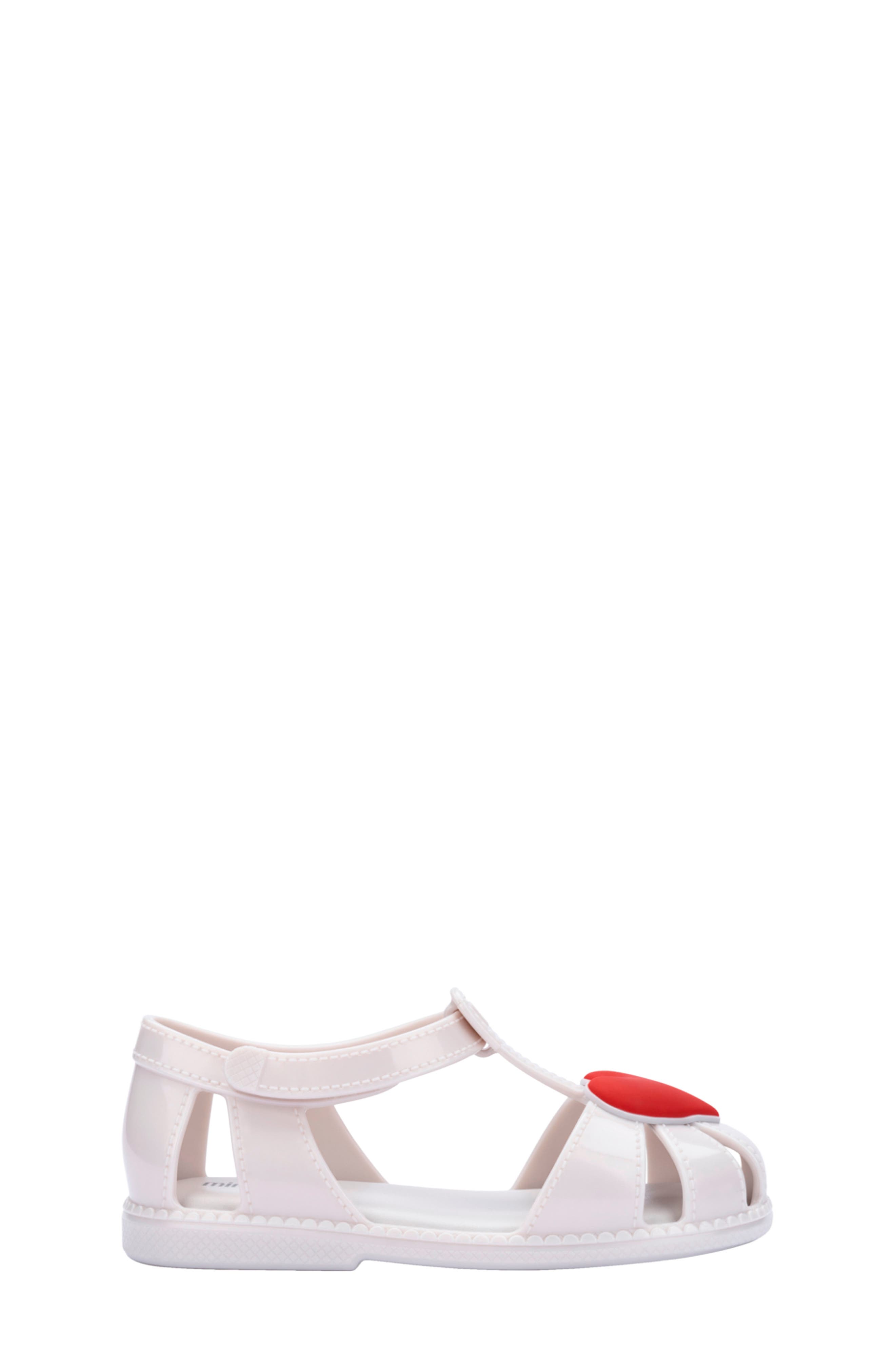 Mini Melissa Kids' Hip Heart Sandal, Alternate, color, White Metallic