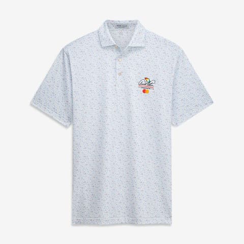 Men's Peter Millar White Arnold Palmer Invitational Custom Print Stretch Polo