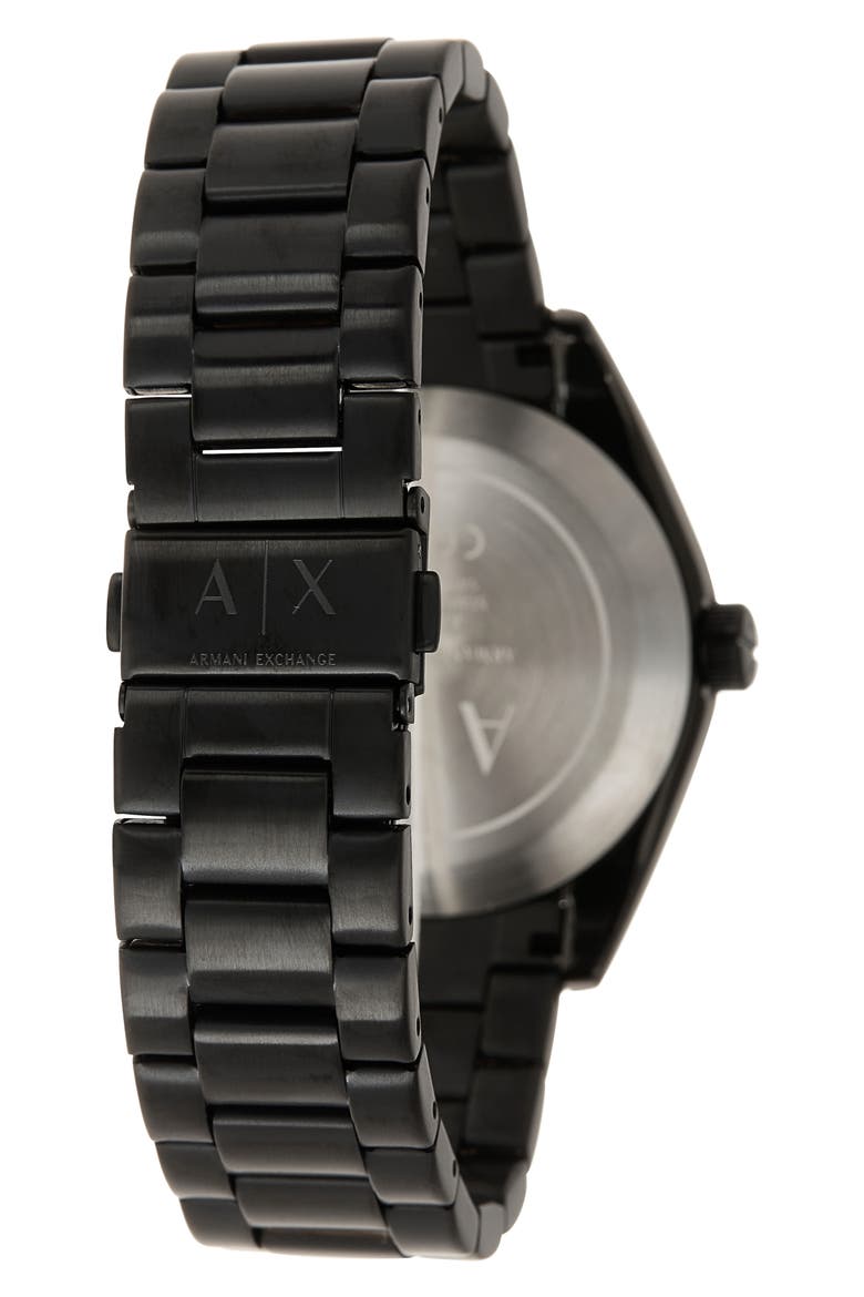 Three Hand Bracelet Watch, 42mm, Alternate, color, BLACK