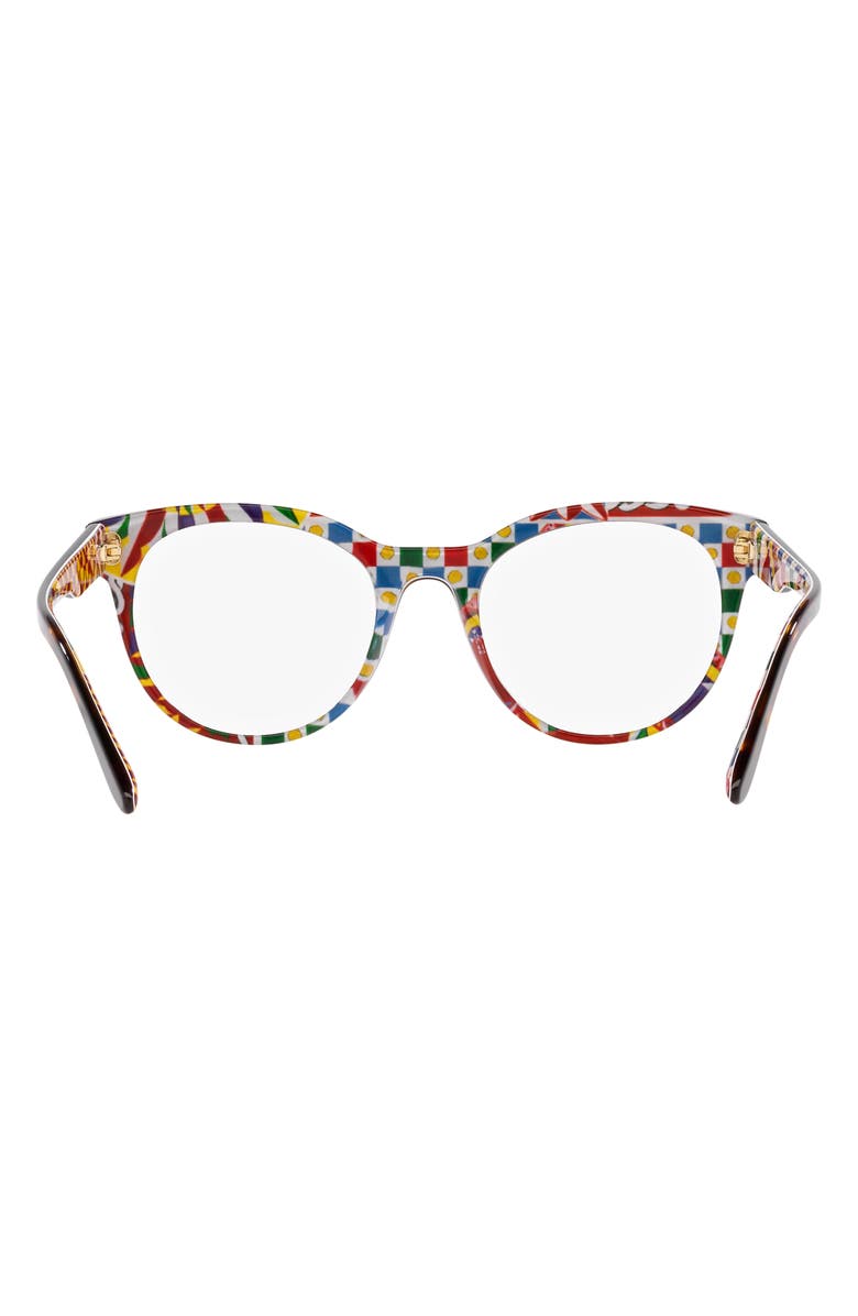 Dolce&Gabbana 55mm Rectangle Optical Glasses, Alternate, color, White