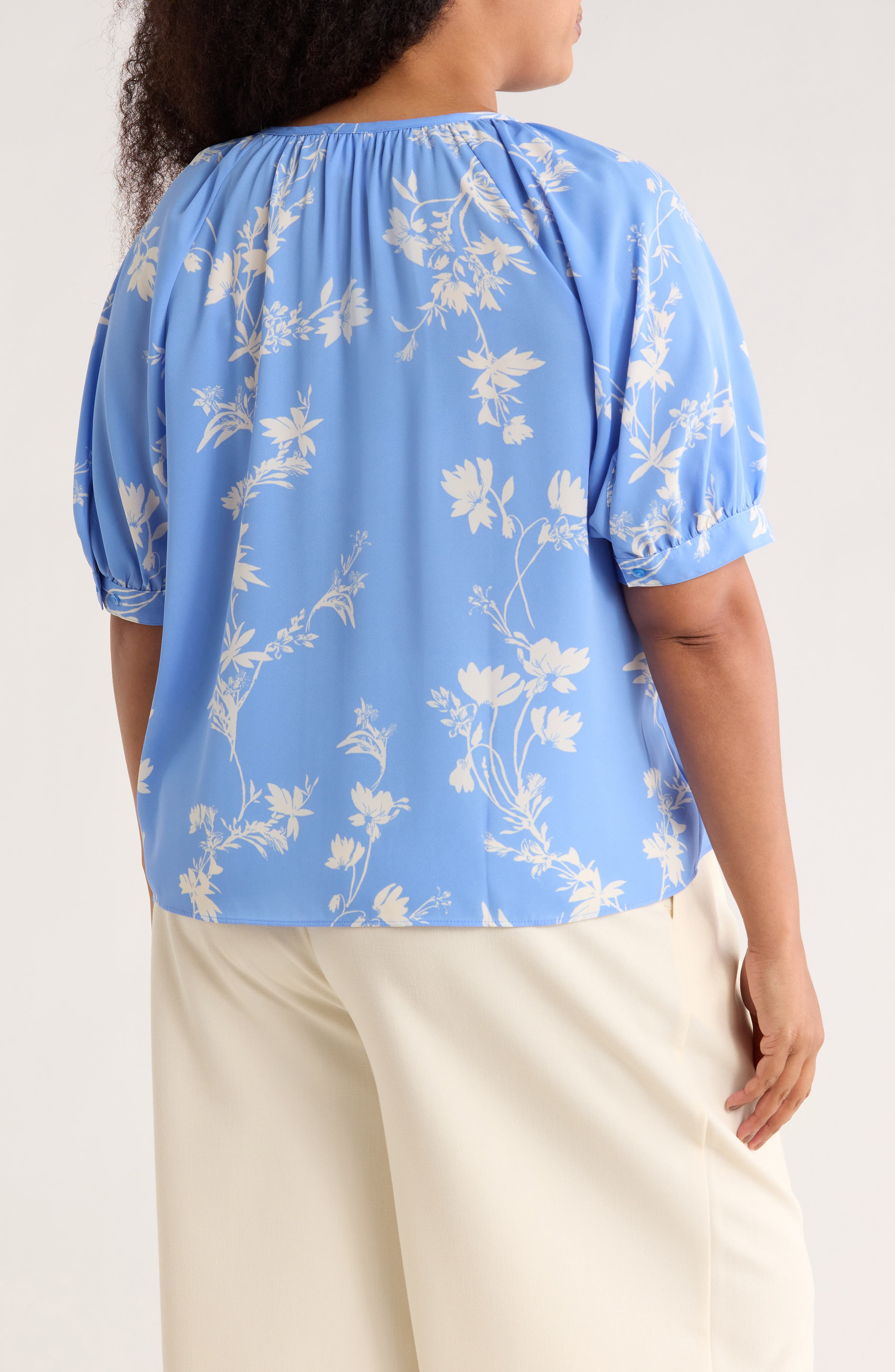 Gathered Neck Puff Sleeve Top - image 4