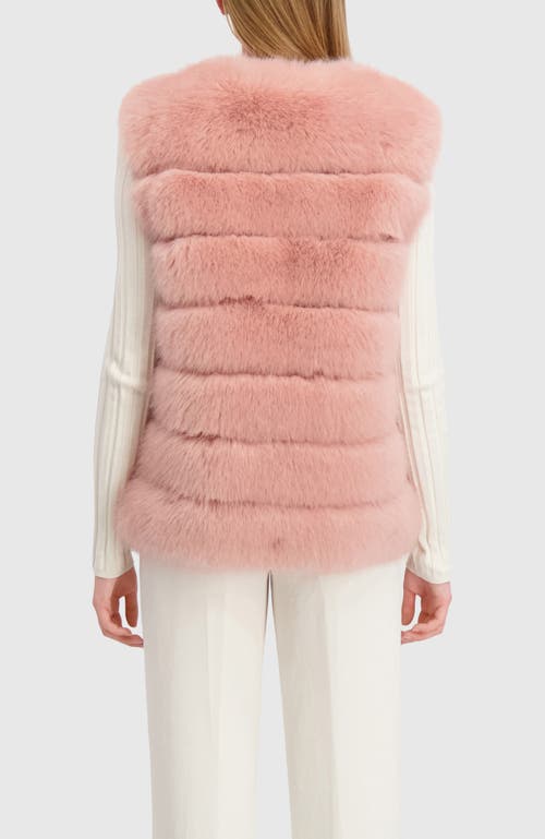 Lyla Grant Fur-free Fox (faux Fur) Horizontal Vest In Pink