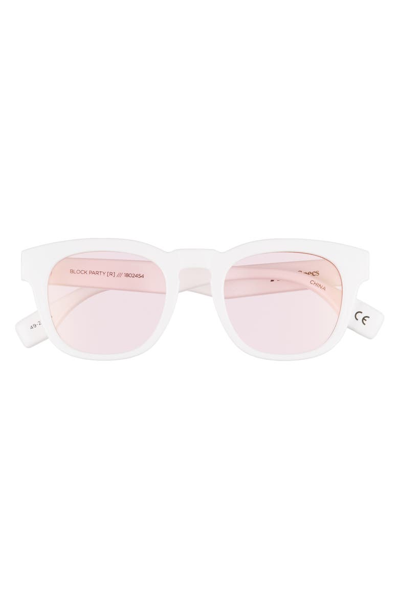 Block Party 49mm Round Sunglasses, Alternate, color, OPTIC WHITE