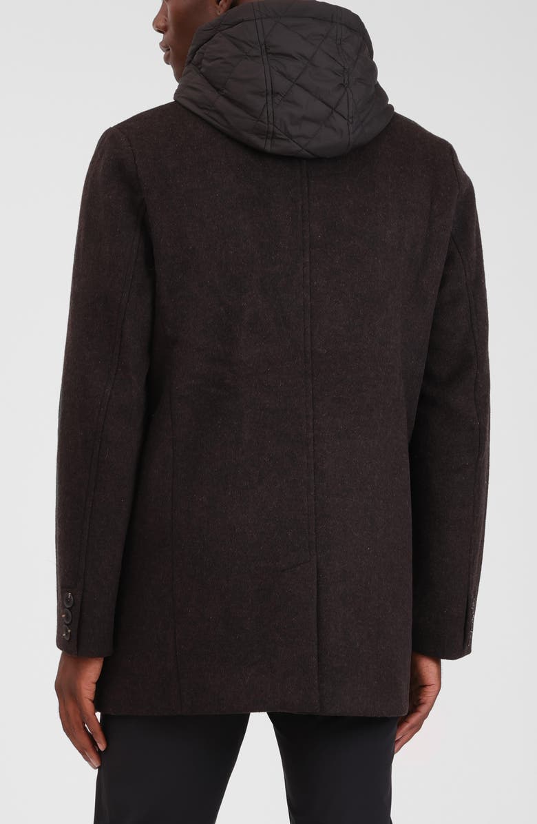 Bagatelle Wool Blend Blazer with Quilted Hooded Bib, Alternate, color, Licorice