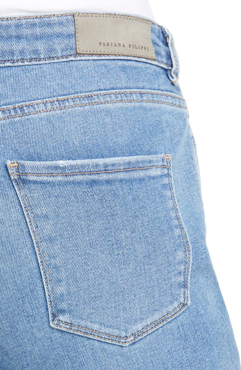 Fabiana Filippi Fringe Hem Straight Leg Jeans, Alternate, color, 