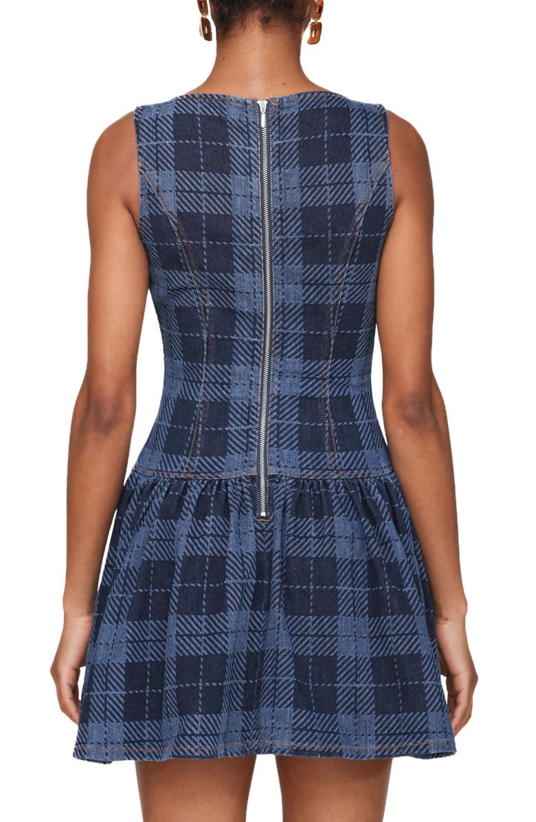 Avec Les Filles Plaid Drop Waist Sleeveless Minidress, Alternate, color, Royal Blue Plaid