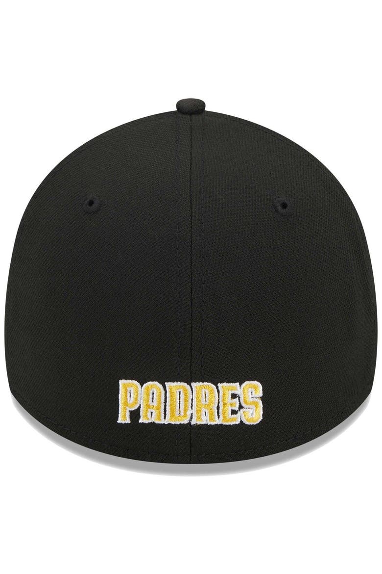 Men's New Era Black San Diego Padres Logo 39THIRTY Flex Hat, Alternate, color, Black