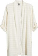 Anne Klein Sheer Stripe Open Front Longline Cardigan