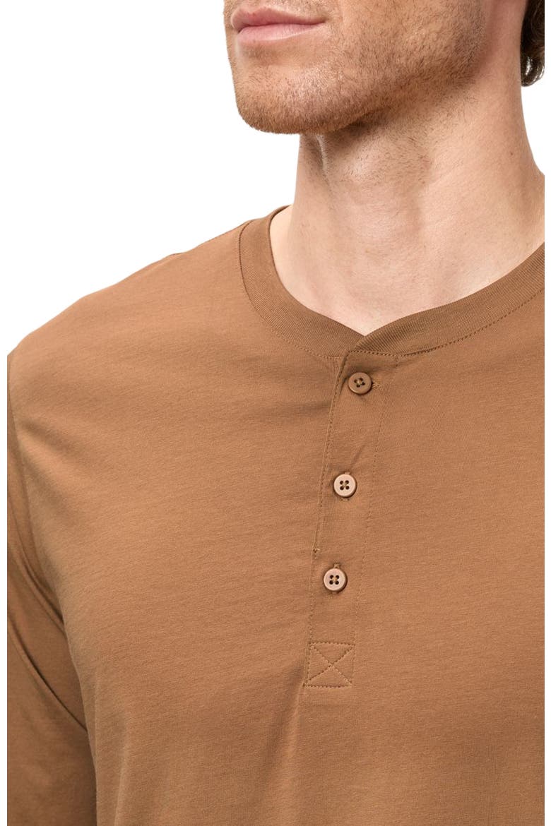 Organic Cotton Softspun Long Sleeve Henley, Alternate, color, Brown Sugar