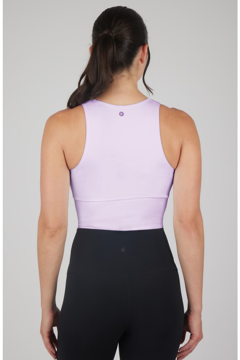 Seamless V-Neck Rib Crop Tank, Alternate, color, ORCHID BLOOM/WHITE