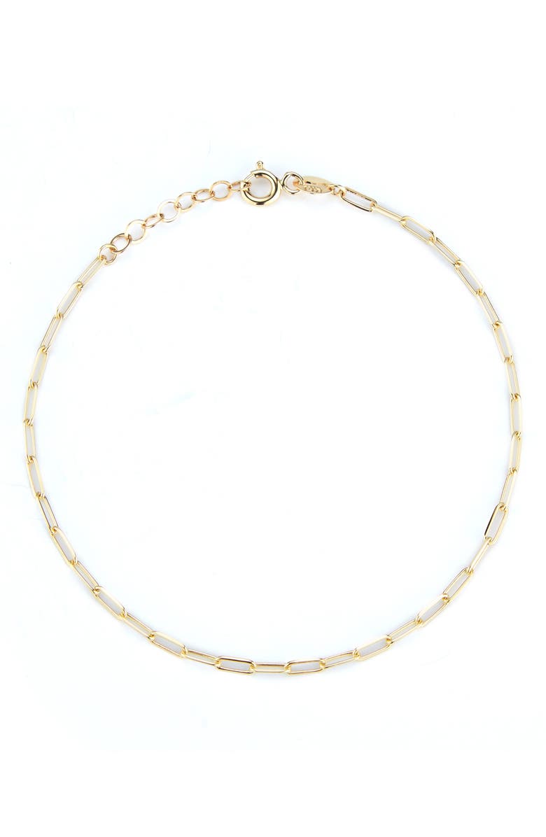 Ember Fine Jewelry Paper Clip Chain Bracelet, Main, color, Gold