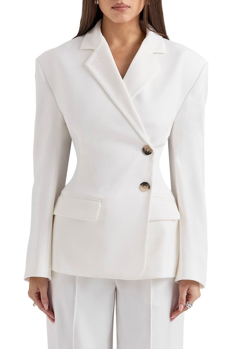 Hudson Side Button Blazer, Main, color, WHITE