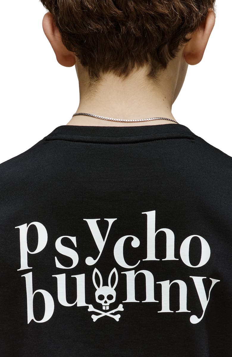 Psycho Bunny Kids' Jasper Logo Graphic T-Shirt, Alternate, color, Black